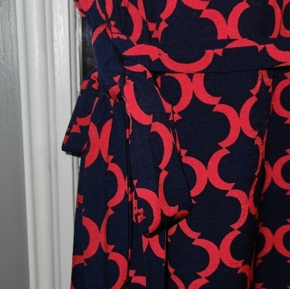 41 Hawthorne Kassidy Blue & Pink Faux Wrap Dress Medium - Picture 5 of 6